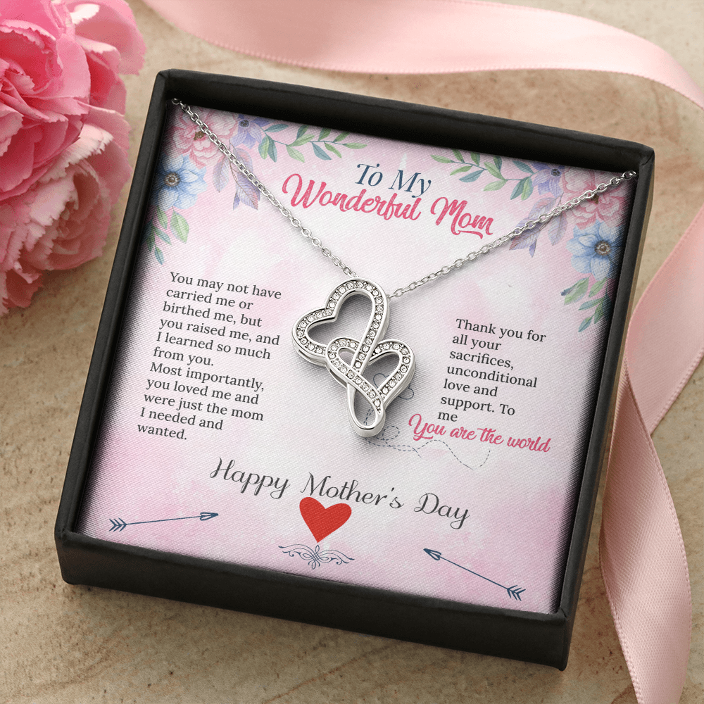 Unbiological Mom Intertwined Heart Necklace