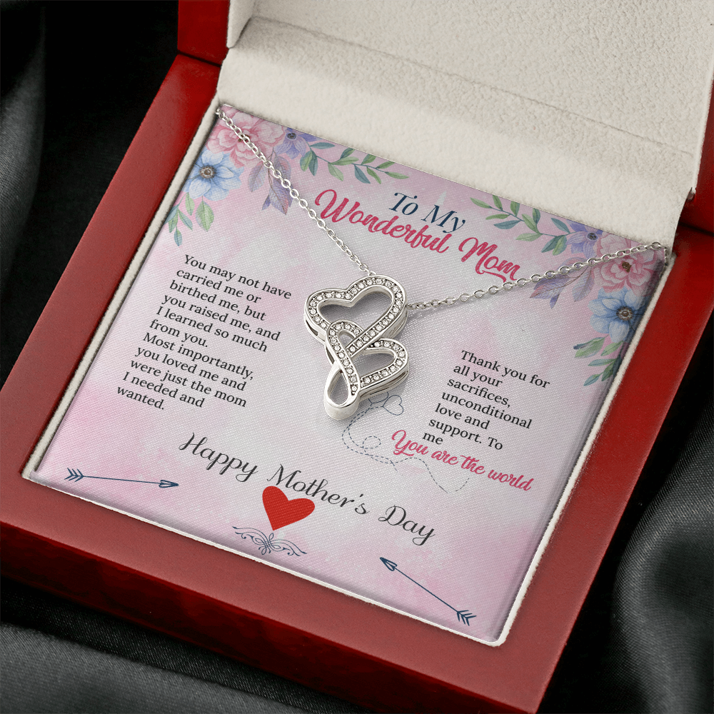 Unbiological Mom Intertwined Heart Necklace