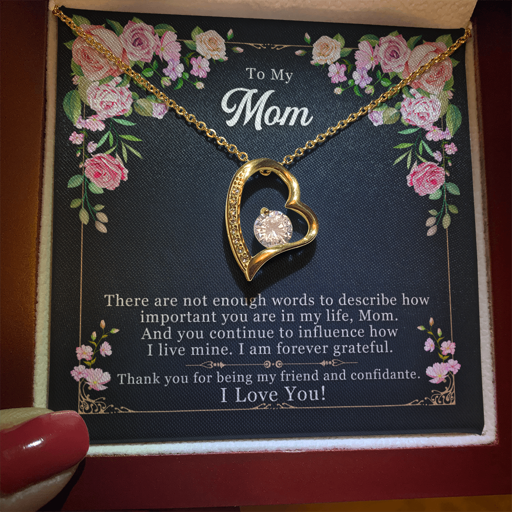 I love You Mom Heart Necklace and Pendant