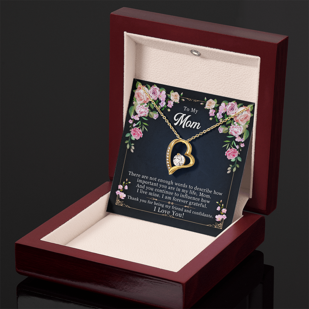 I love You Mom Heart Necklace and Pendant