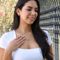 Cubic Zirconia Crystals Interlocking Hearts Necklace
