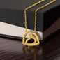 Cubic Zirconia Crystals Interlocking Hearts Necklace