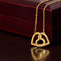 Cubic Zirconia Crystals Interlocking Hearts Necklace