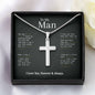 To My Man Steel Cross and Chain