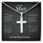To My Man Steel Cross and Chain