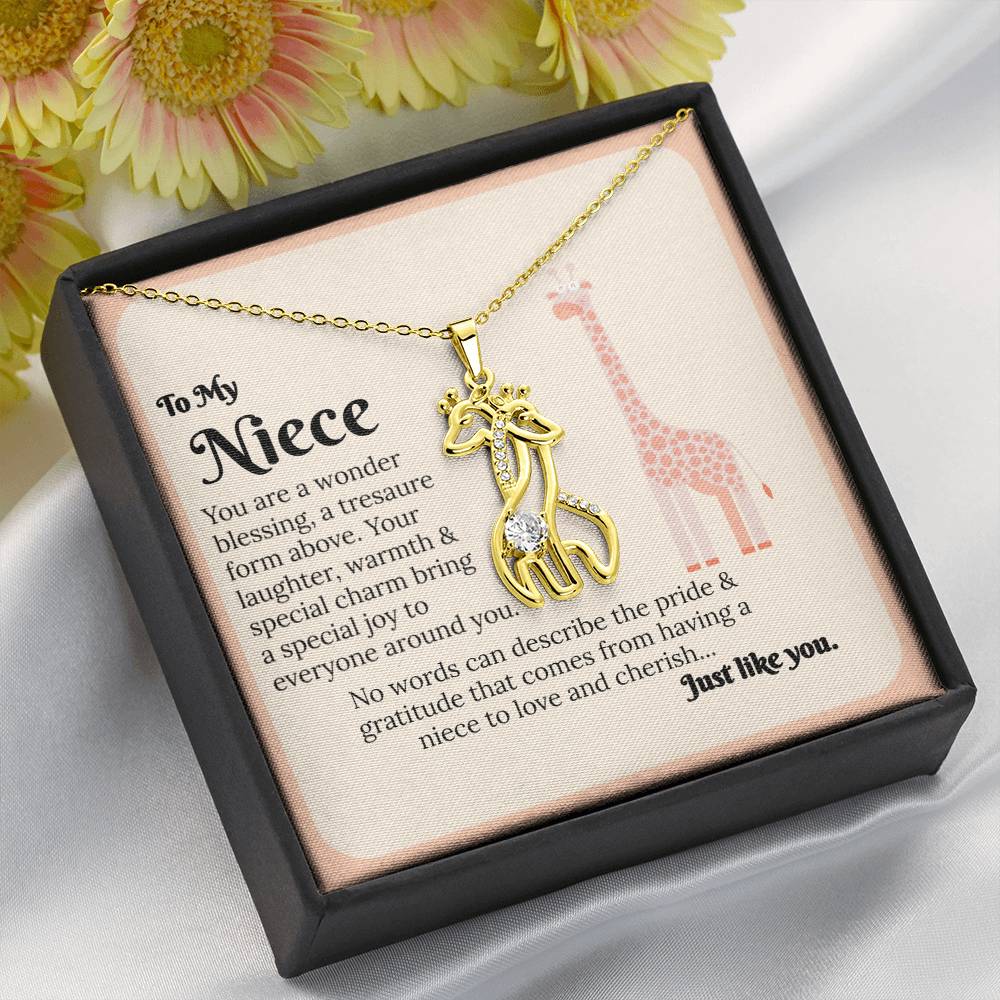 To My Niece Giraffe Necklace Pendant