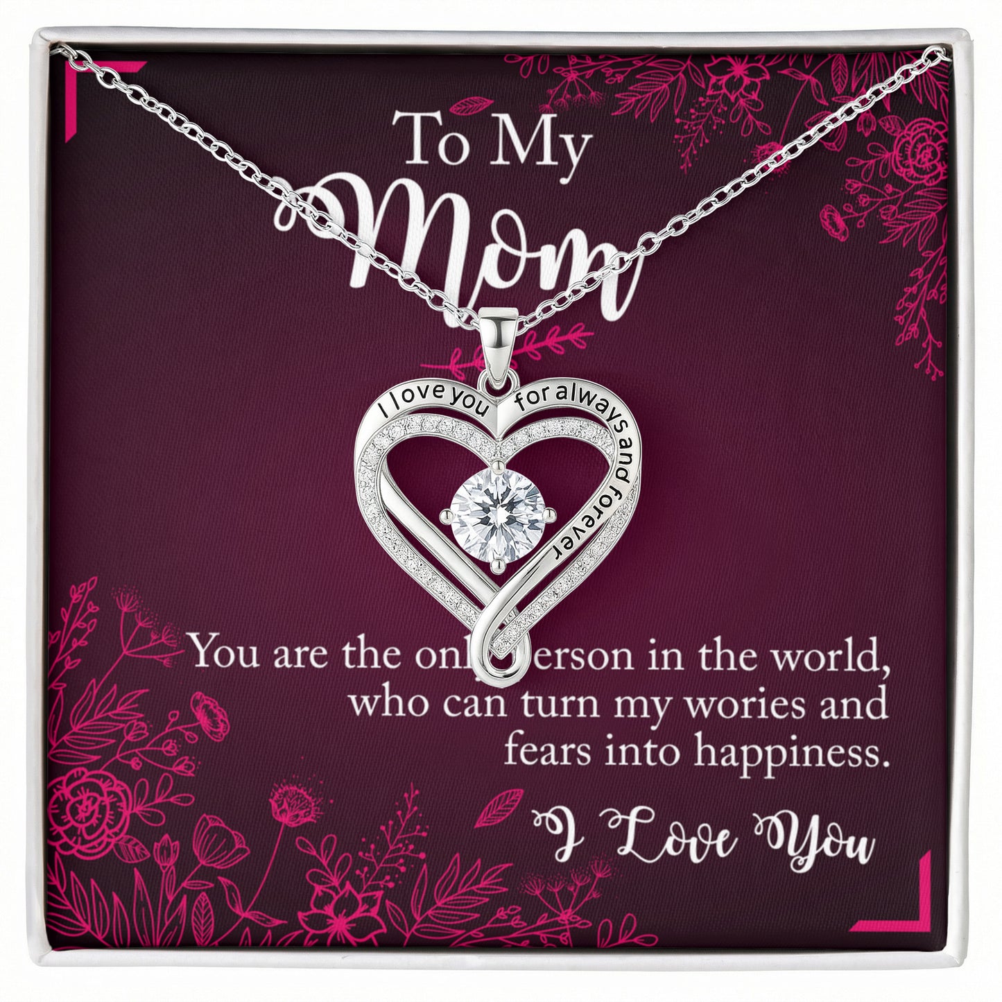I Love You Mother's Day Heart Necklace