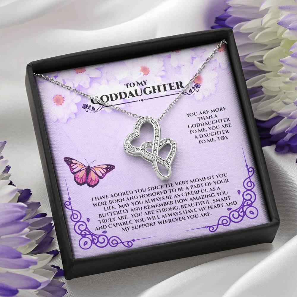 Stunning Heart-to-Heart Goddaughter Pendant Necklace