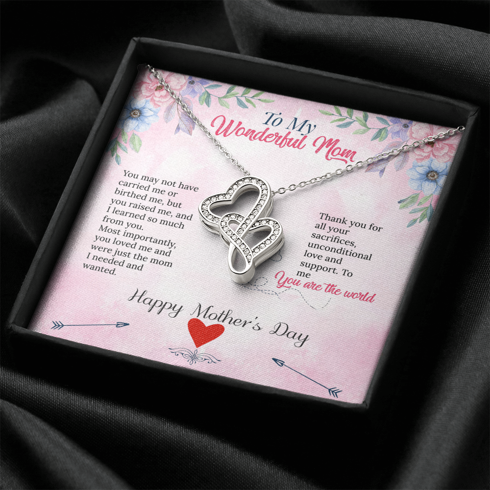 Unbiological Mom Intertwined Heart Necklace