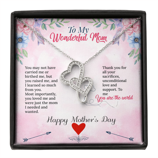 Unbiological Mom Intertwined Heart Necklace