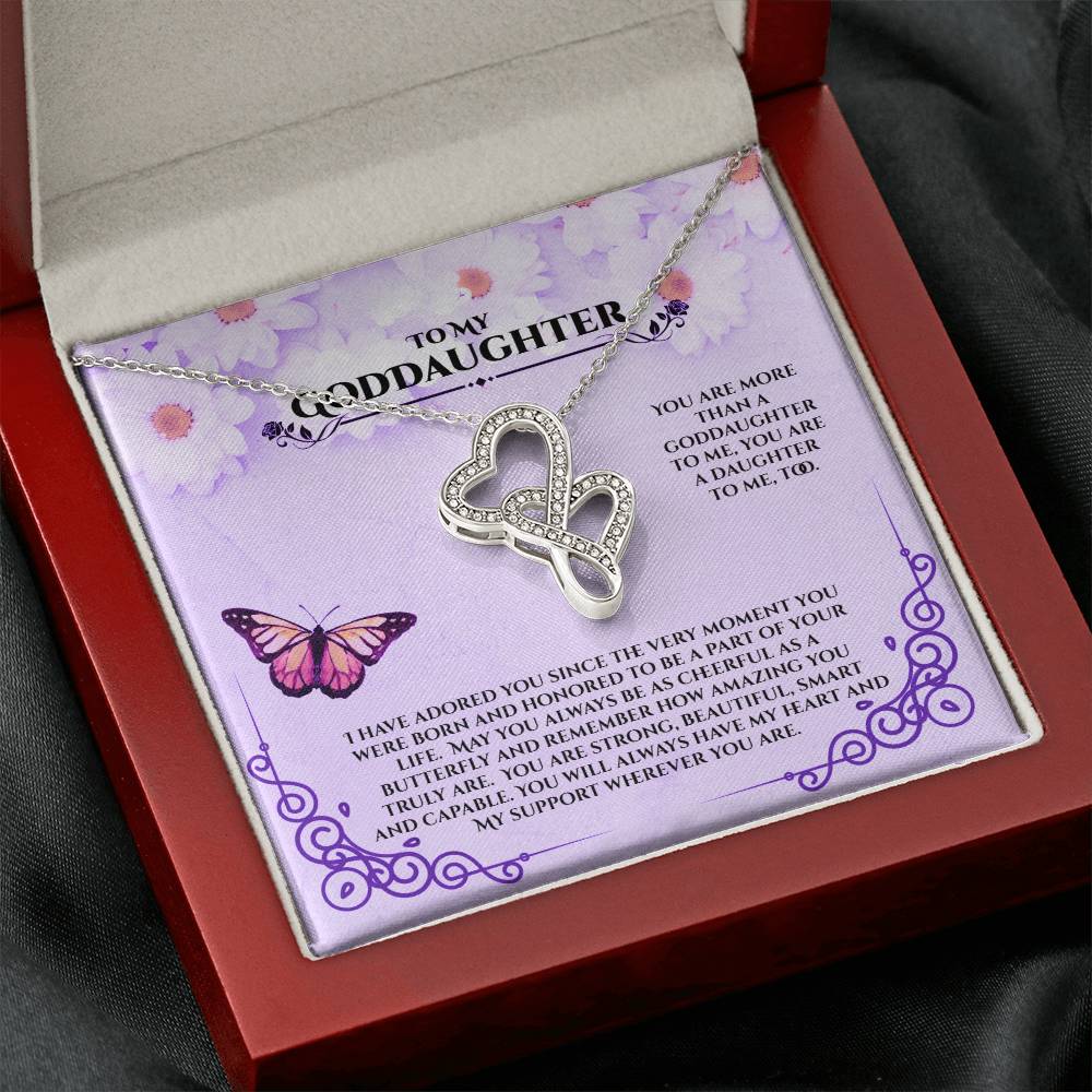 Stunning Heart-to-Heart Goddaughter Pendant Necklace