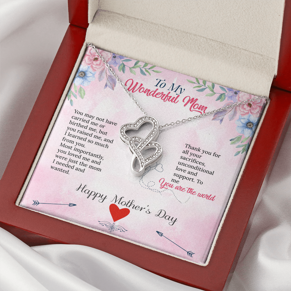 Unbiological Mom Intertwined Heart Necklace