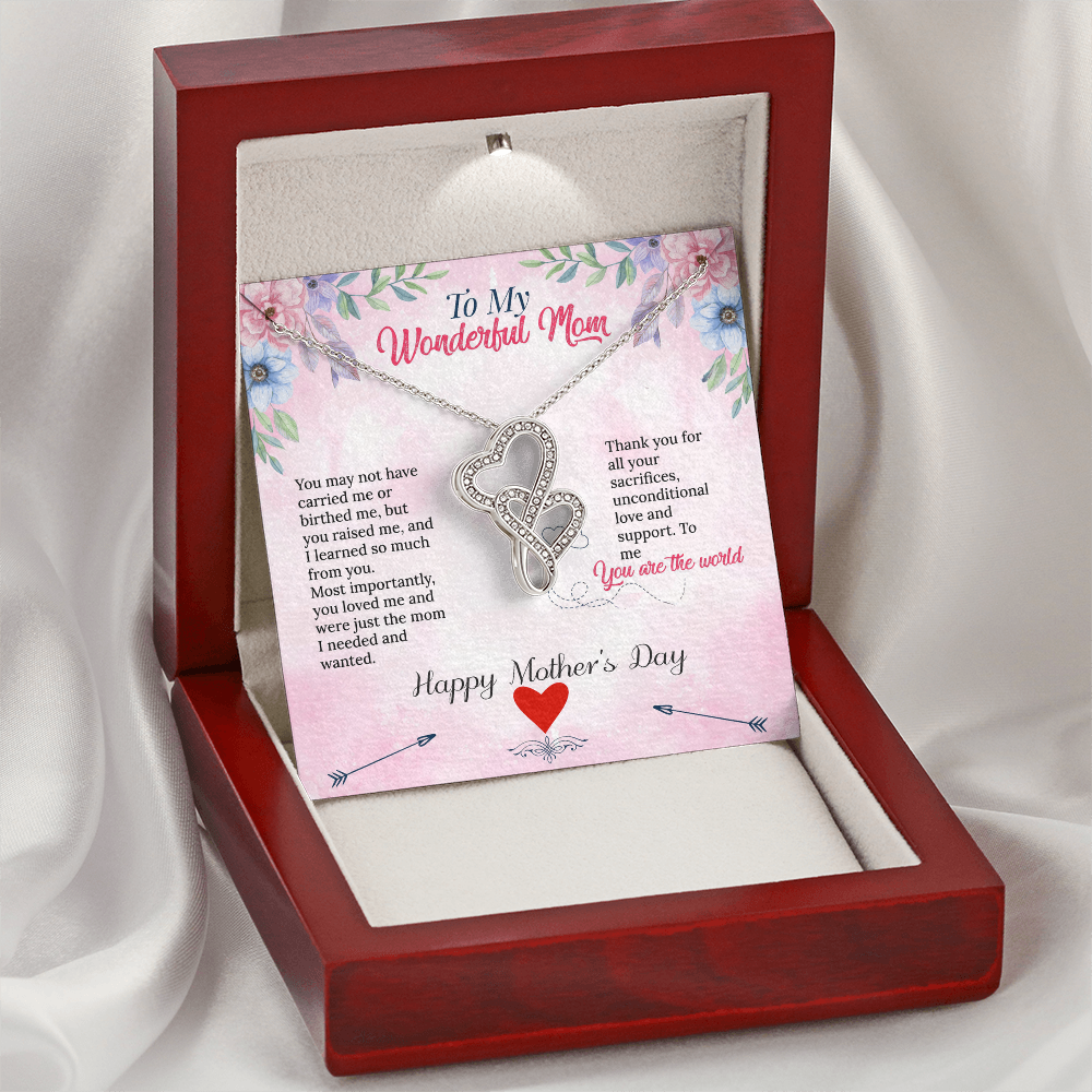 Unbiological Mom Intertwined Heart Necklace