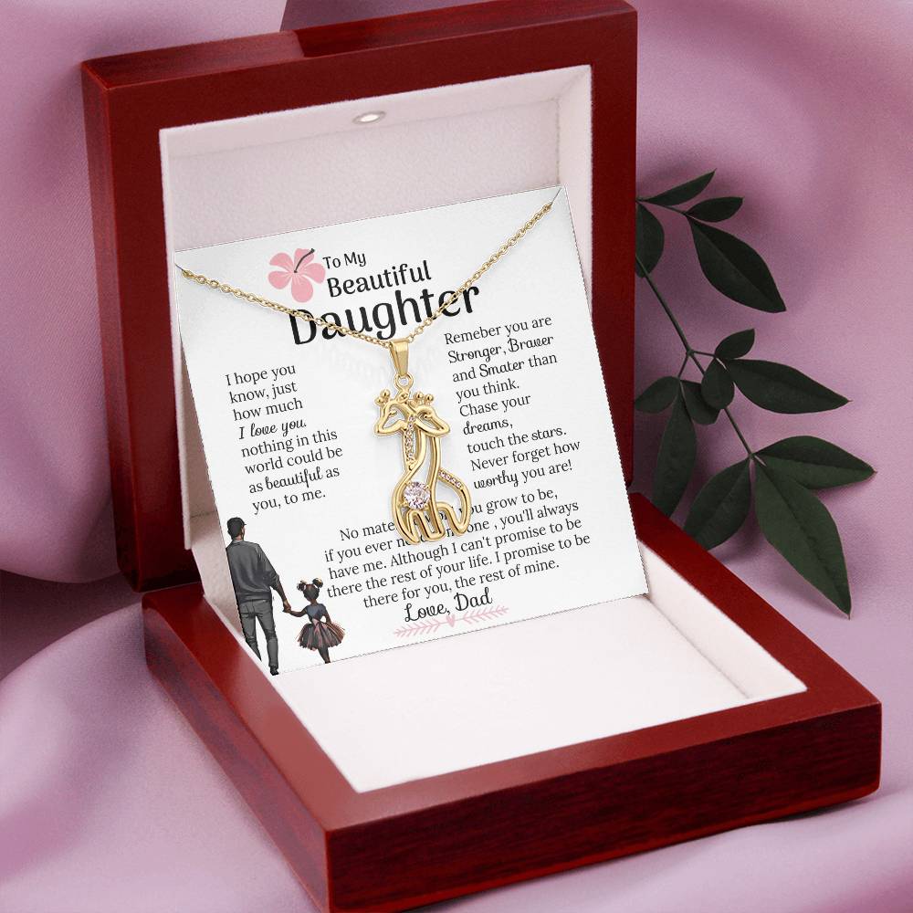 To my Beautiful Daughter Giraffe Necklace