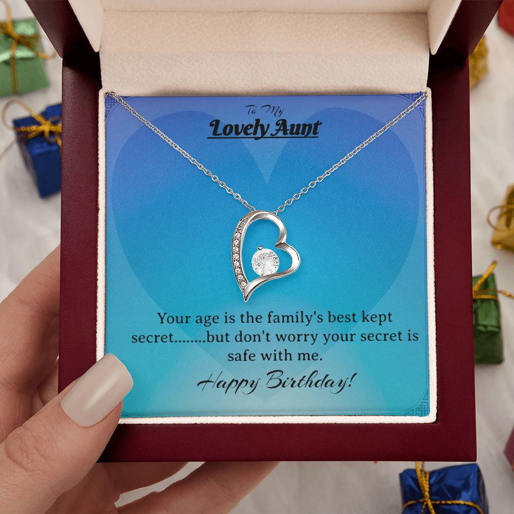 Lovely Aunt Forever Love Heart Birthday Necklace