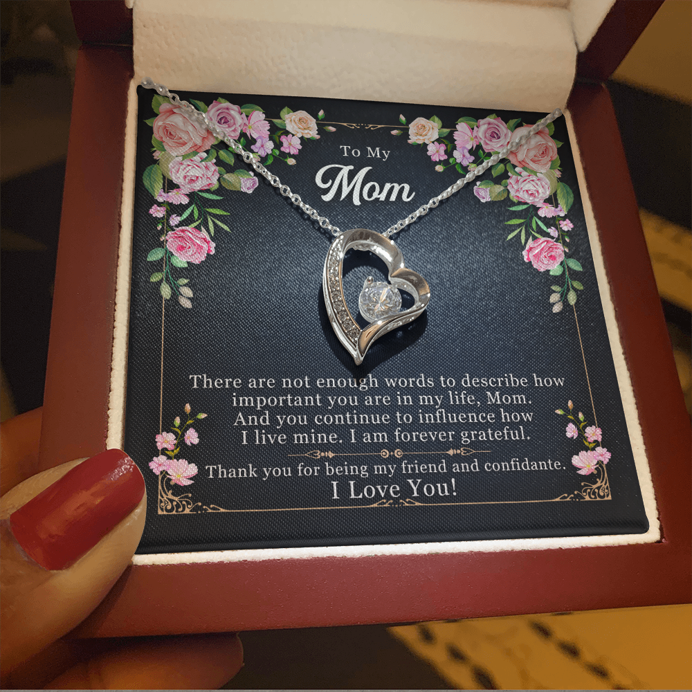 I love You Mom Heart Necklace and Pendant