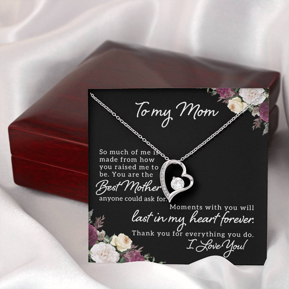 To my Mom Necklace with Forever Heart Pendant