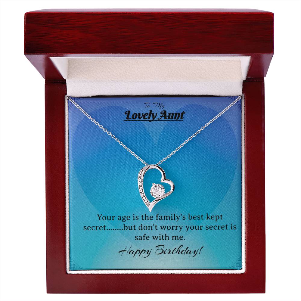 Lovely Aunt Forever Love Heart Birthday Necklace