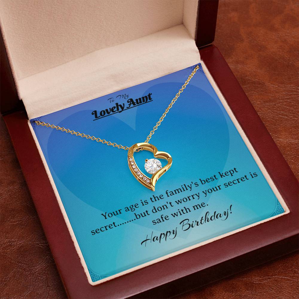 Lovely Aunt Forever Love Heart Birthday Necklace