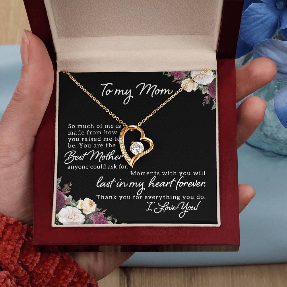 To my Mom Necklace with Forever Heart Pendant