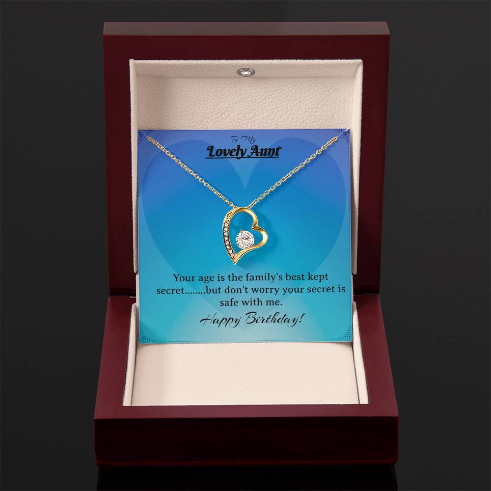 Lovely Aunt Forever Love Heart Birthday Necklace