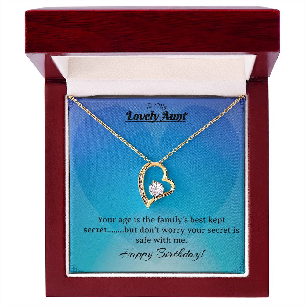 Lovely Aunt Forever Love Heart Birthday Necklace