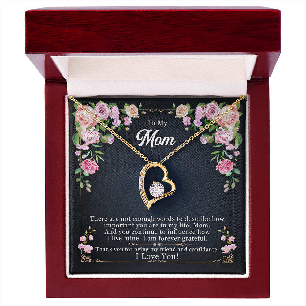 I love You Mom Heart Necklace and Pendant