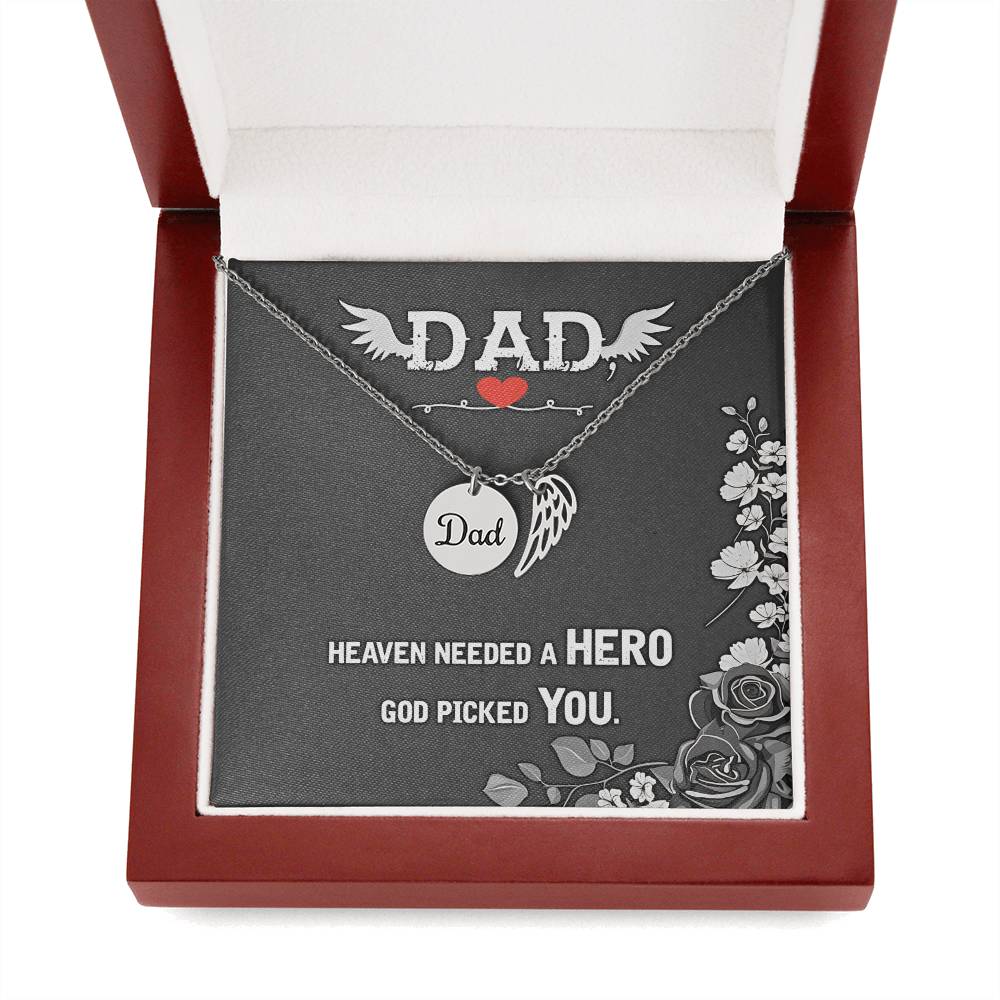 Heaven Hero Dad Memorial Chain