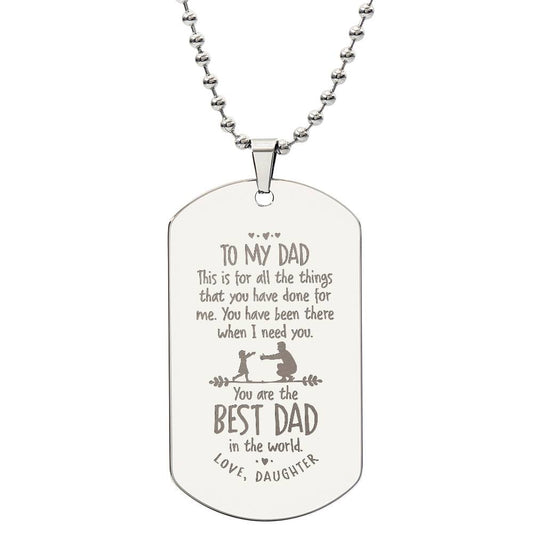 Best Dad Dog Tag & Chain