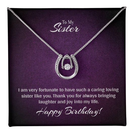 Lucky Sister Happy Birthday Necklace