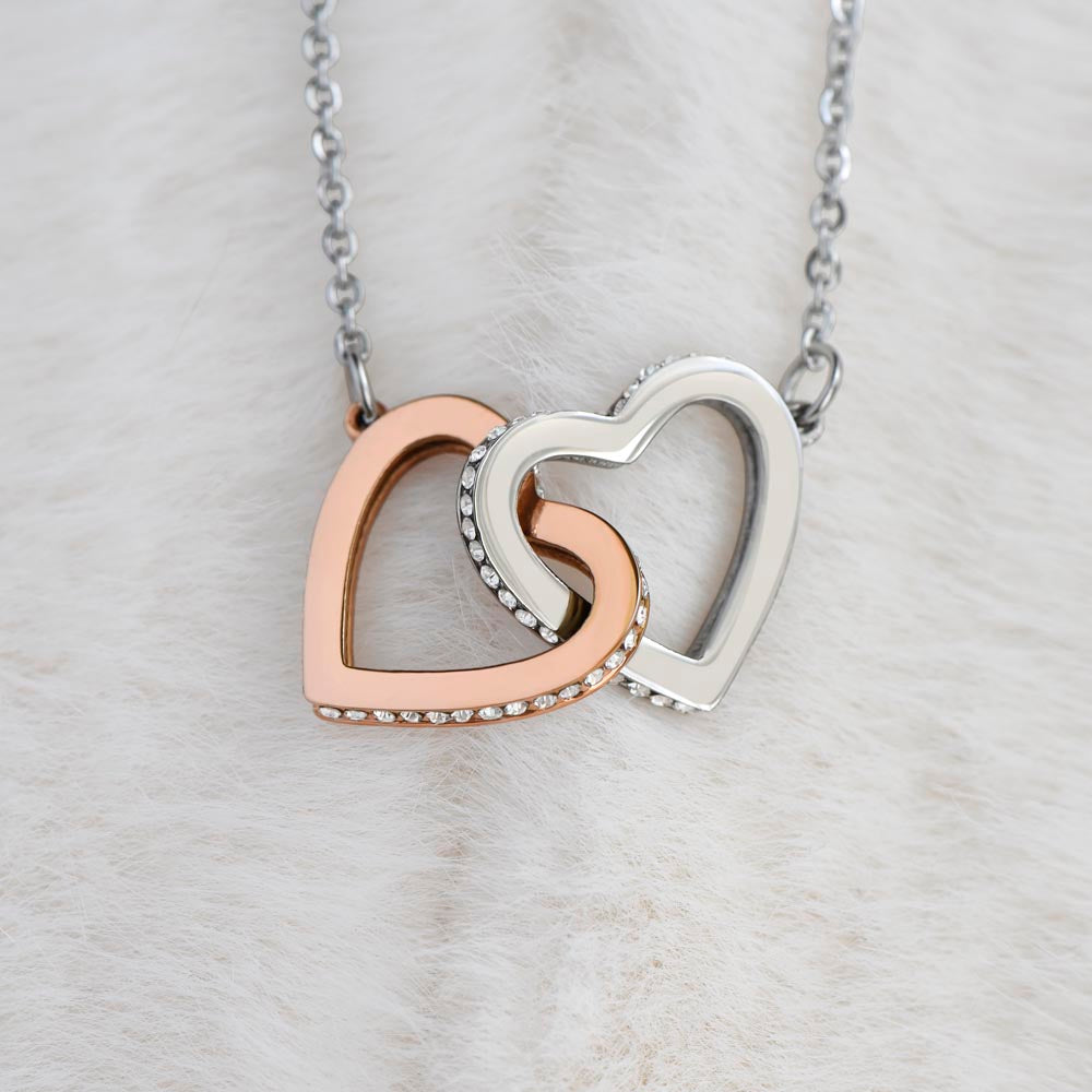 To My Loving Daughter Interlocking Heart Necklace