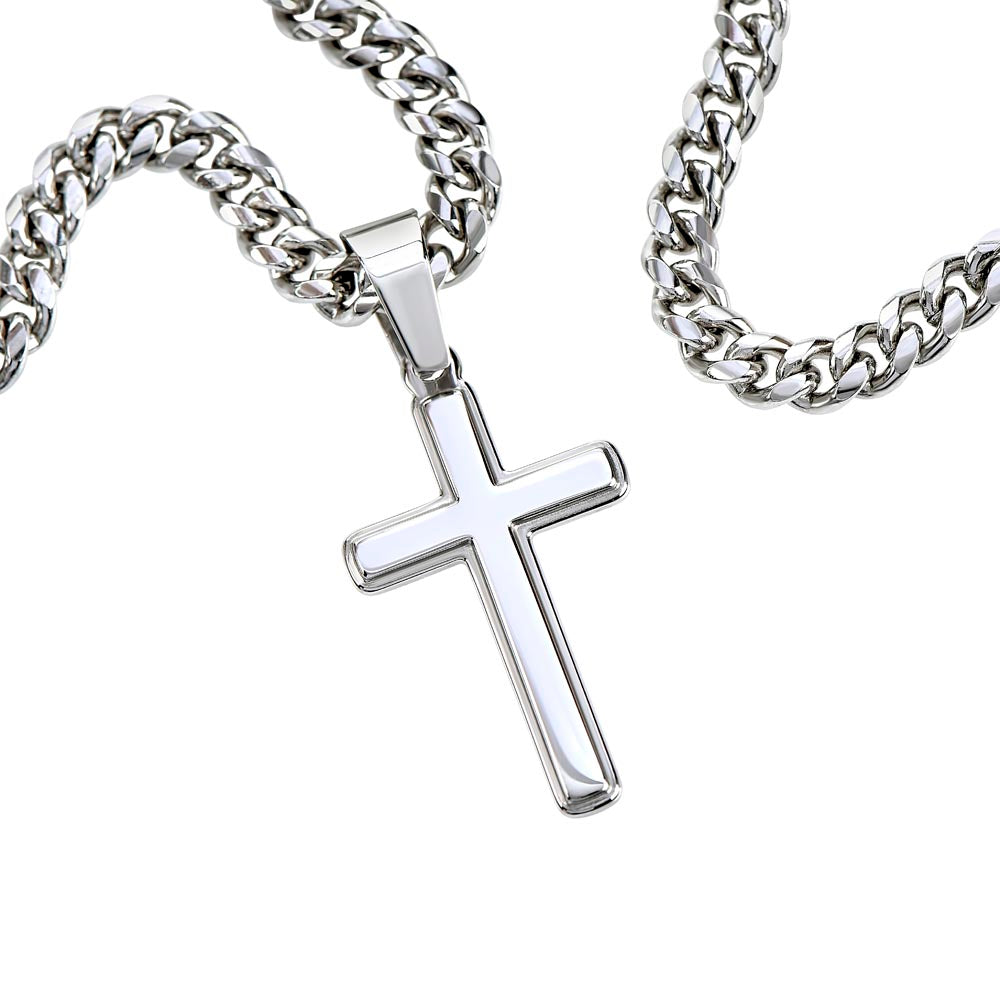 Little Brother Steel Cross Cuban Chain