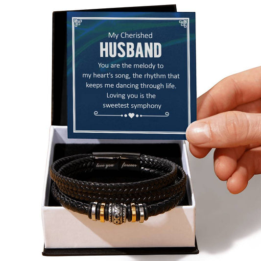 Cherished Husband Forever Love Engraved Bracelet