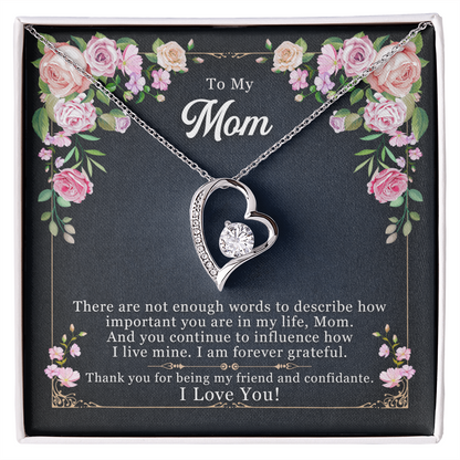 I love You Mom Heart Necklace and Pendant