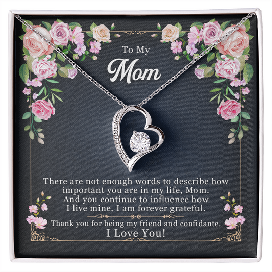 I love You Mom Heart Necklace and Pendant