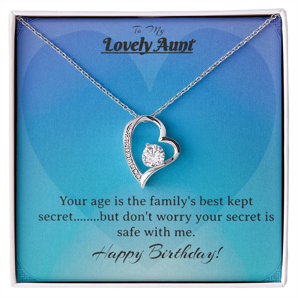 Lovely Aunt Forever Love Heart Birthday Necklace