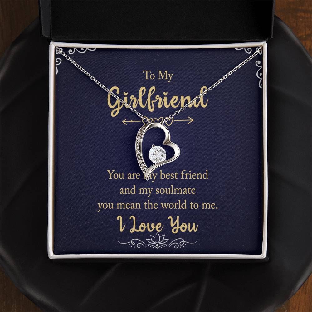 Girlfriend Heart Necklace Pendant Adjustable Chain