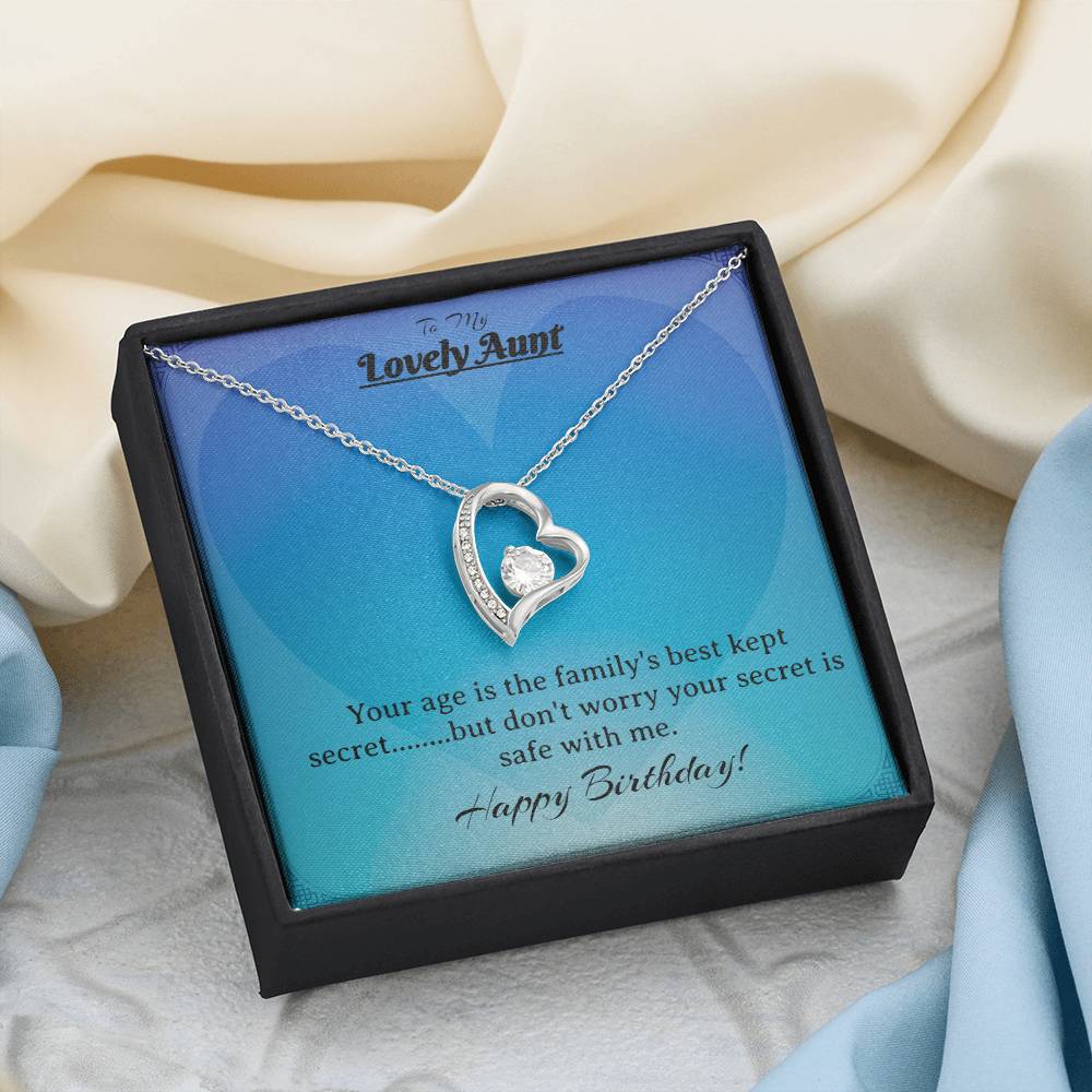 Lovely Aunt Forever Love Heart Birthday Necklace