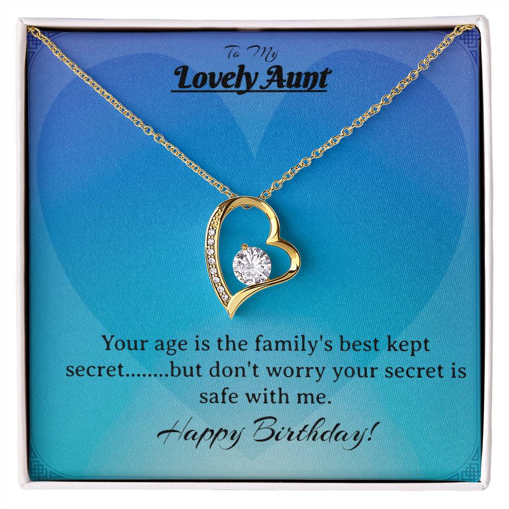 Lovely Aunt Forever Love Heart Birthday Necklace