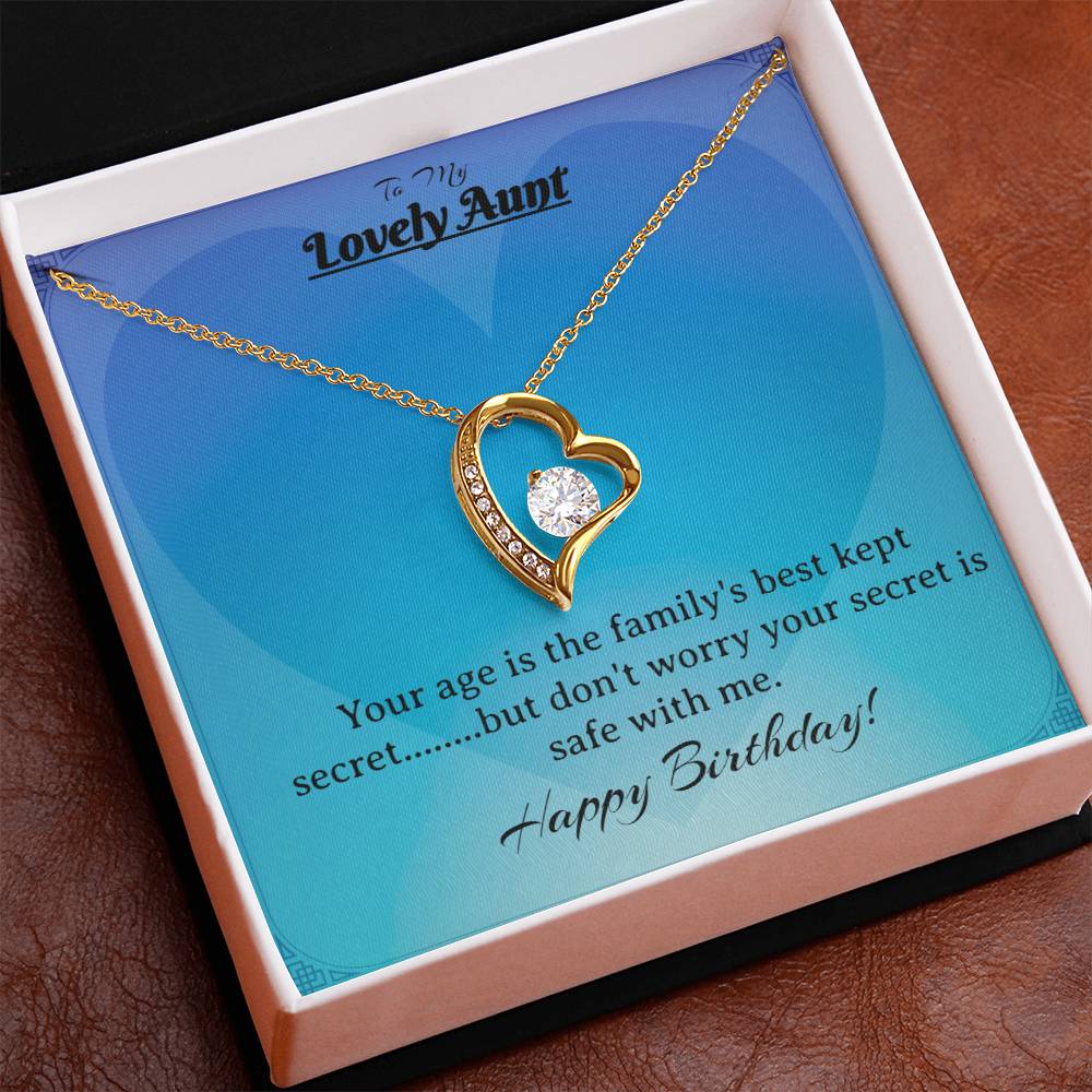 Lovely Aunt Forever Love Heart Birthday Necklace