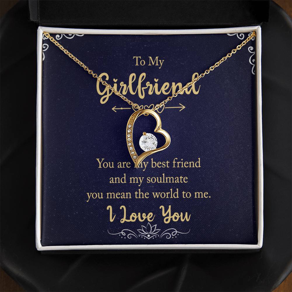 Girlfriend Heart Necklace Pendant Adjustable Chain