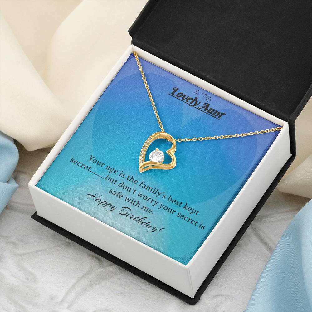 Lovely Aunt Forever Love Heart Birthday Necklace