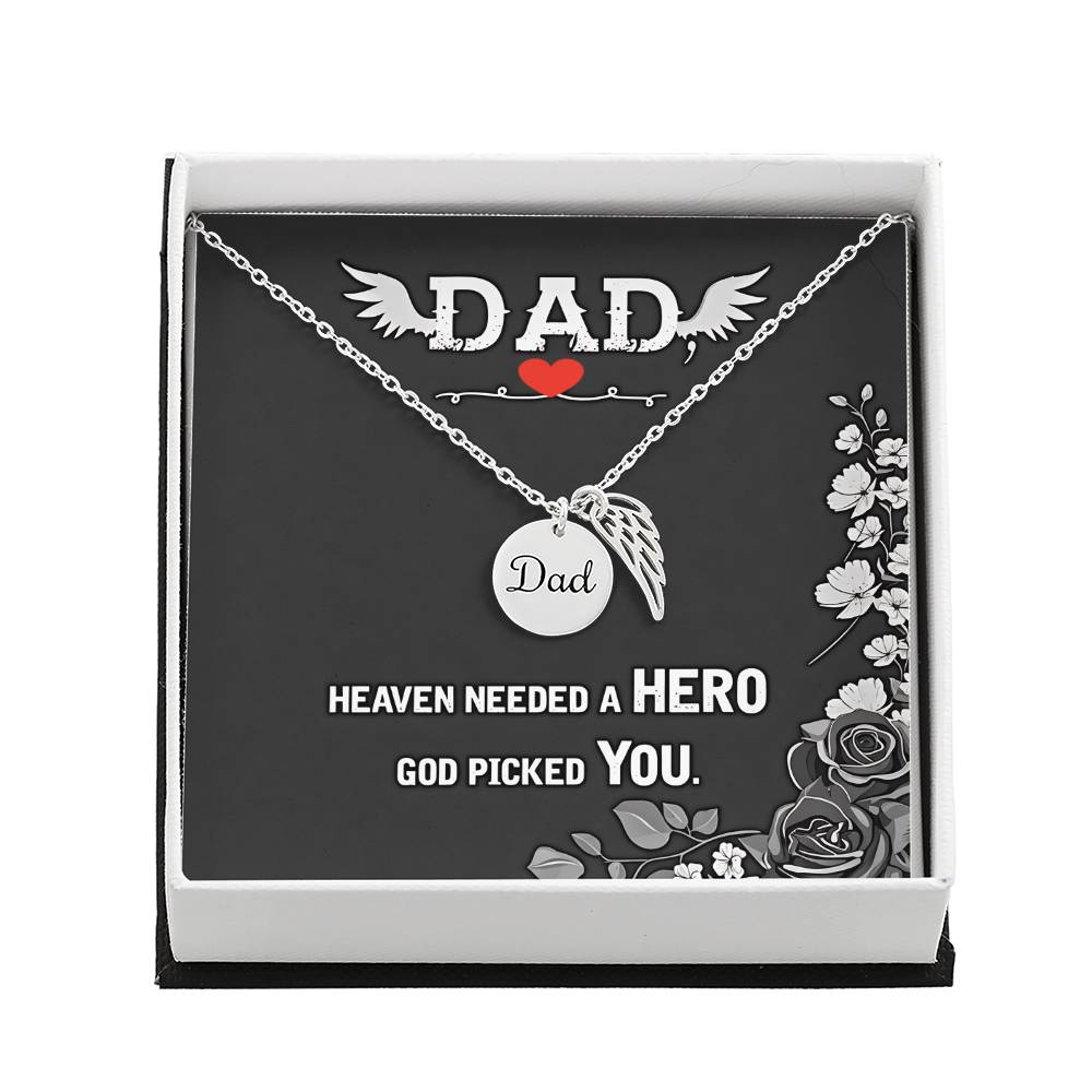 Heaven Hero Dad Memorial Chain