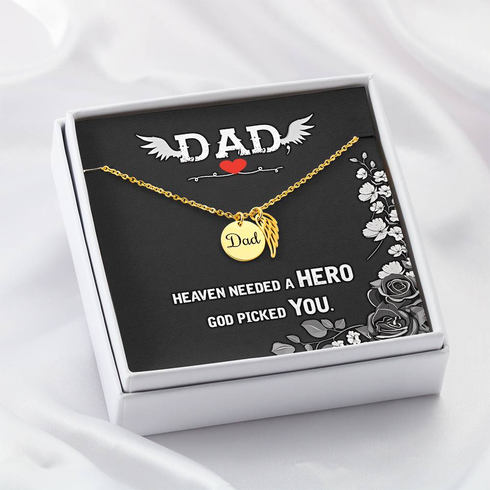 Heaven Hero Dad Memorial Chain