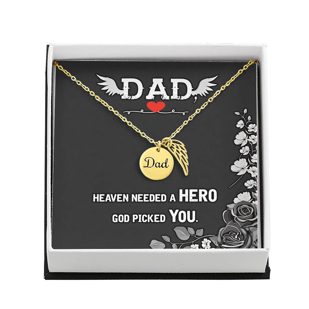 Heaven Hero Dad Memorial Chain