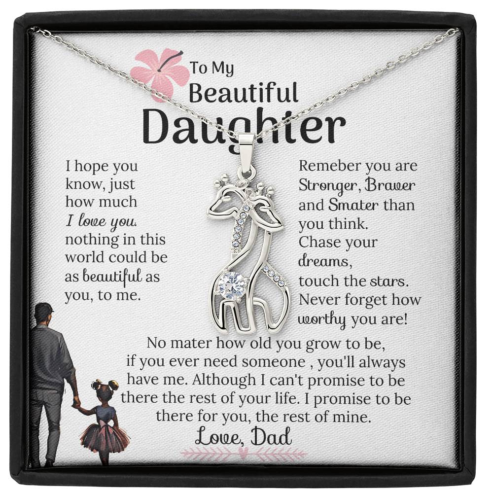 To my Beautiful Daughter Giraffe Necklace