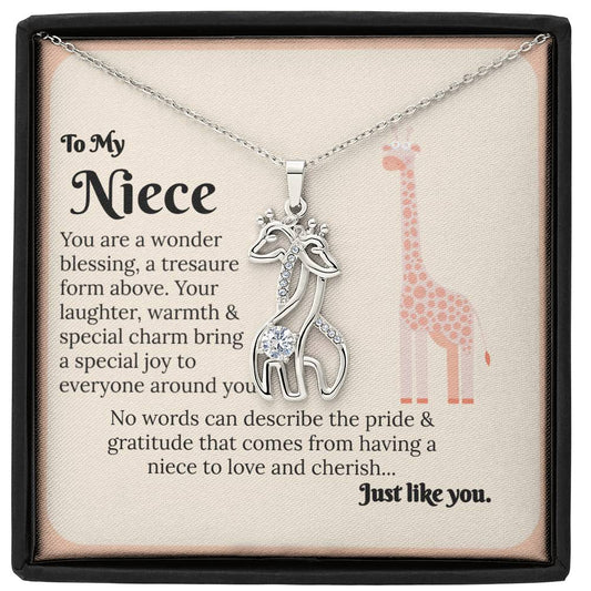 To My Niece Giraffe Necklace Pendant