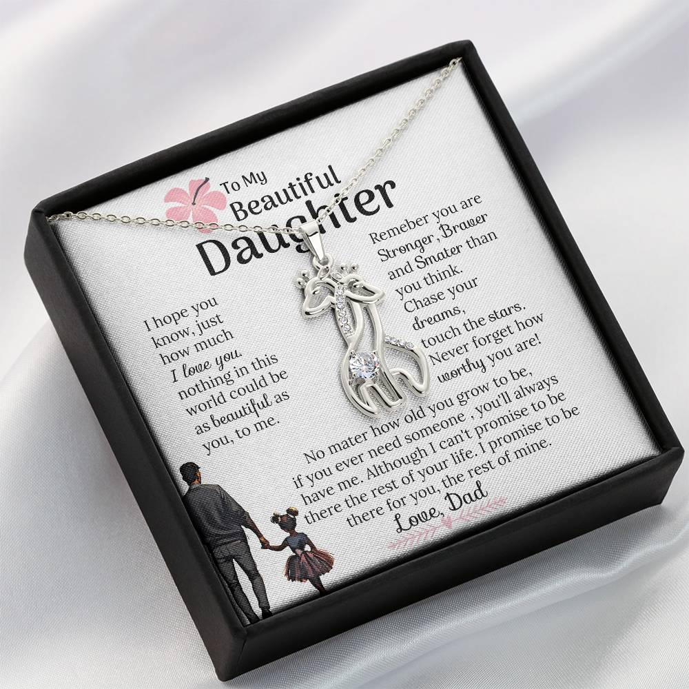 To my Beautiful Daughter Giraffe Necklace