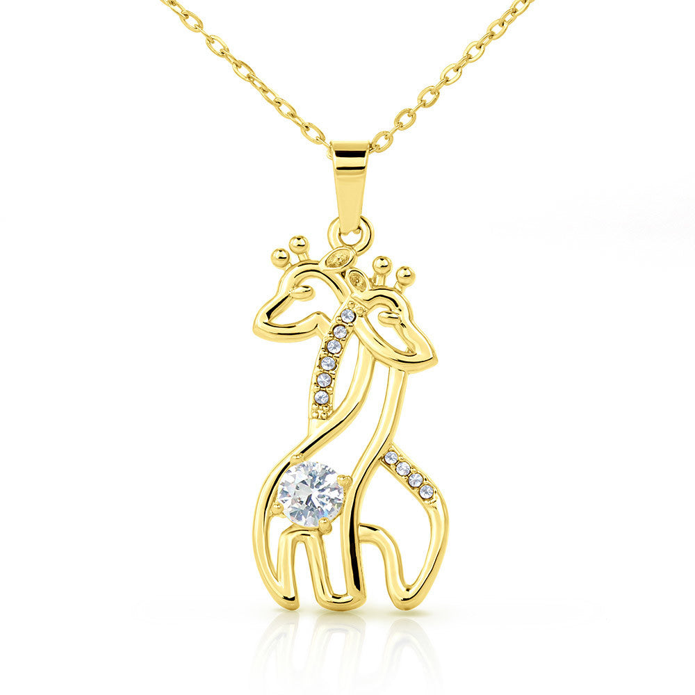 Hugging Giraffes Goddaughter Necklace