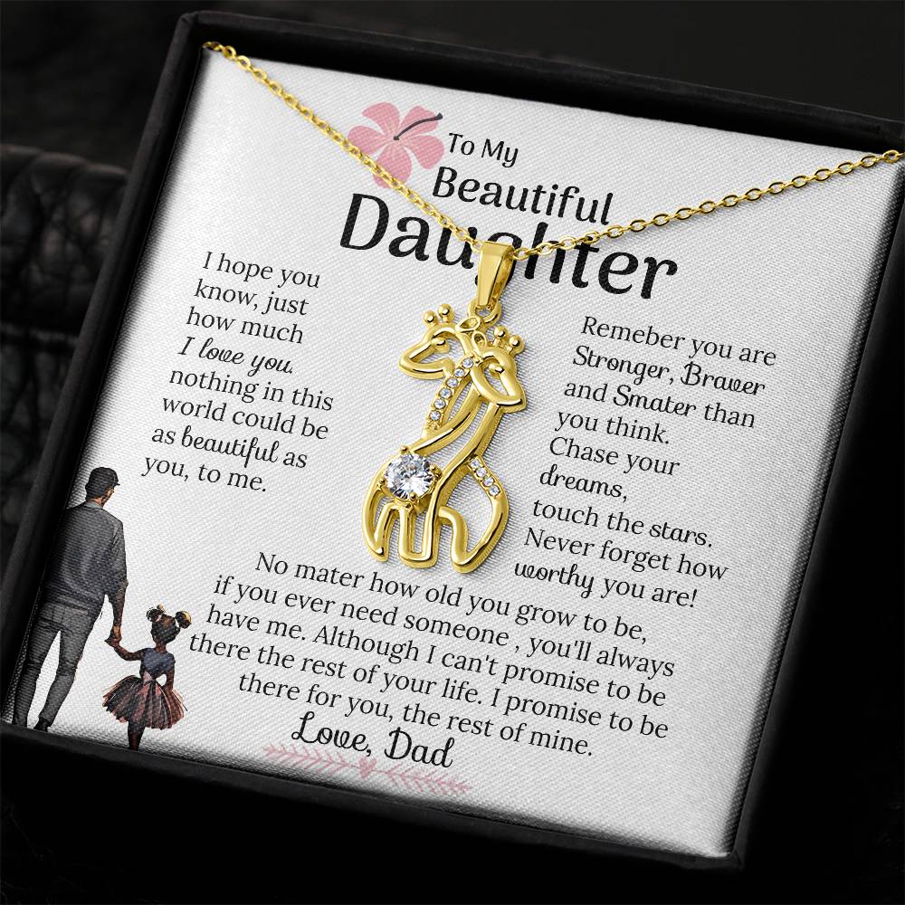 To my Beautiful Daughter Giraffe Necklace